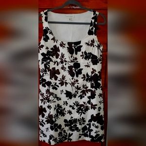 Banana Republic , white brown and black short sleeve dress